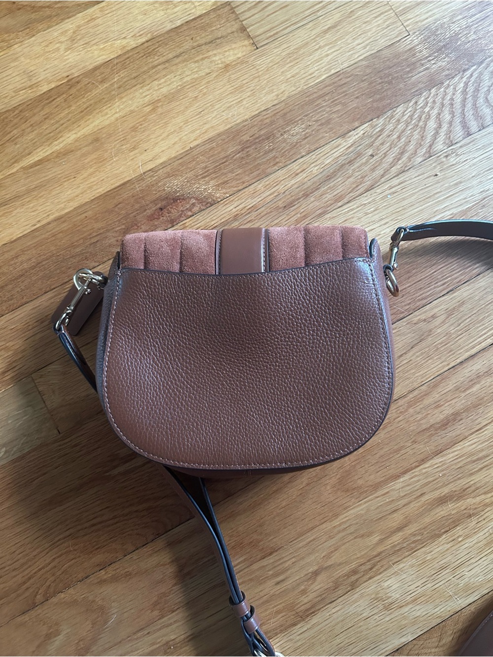 Coach Chestnut Brown Leather & Suede Crossbody Bag
